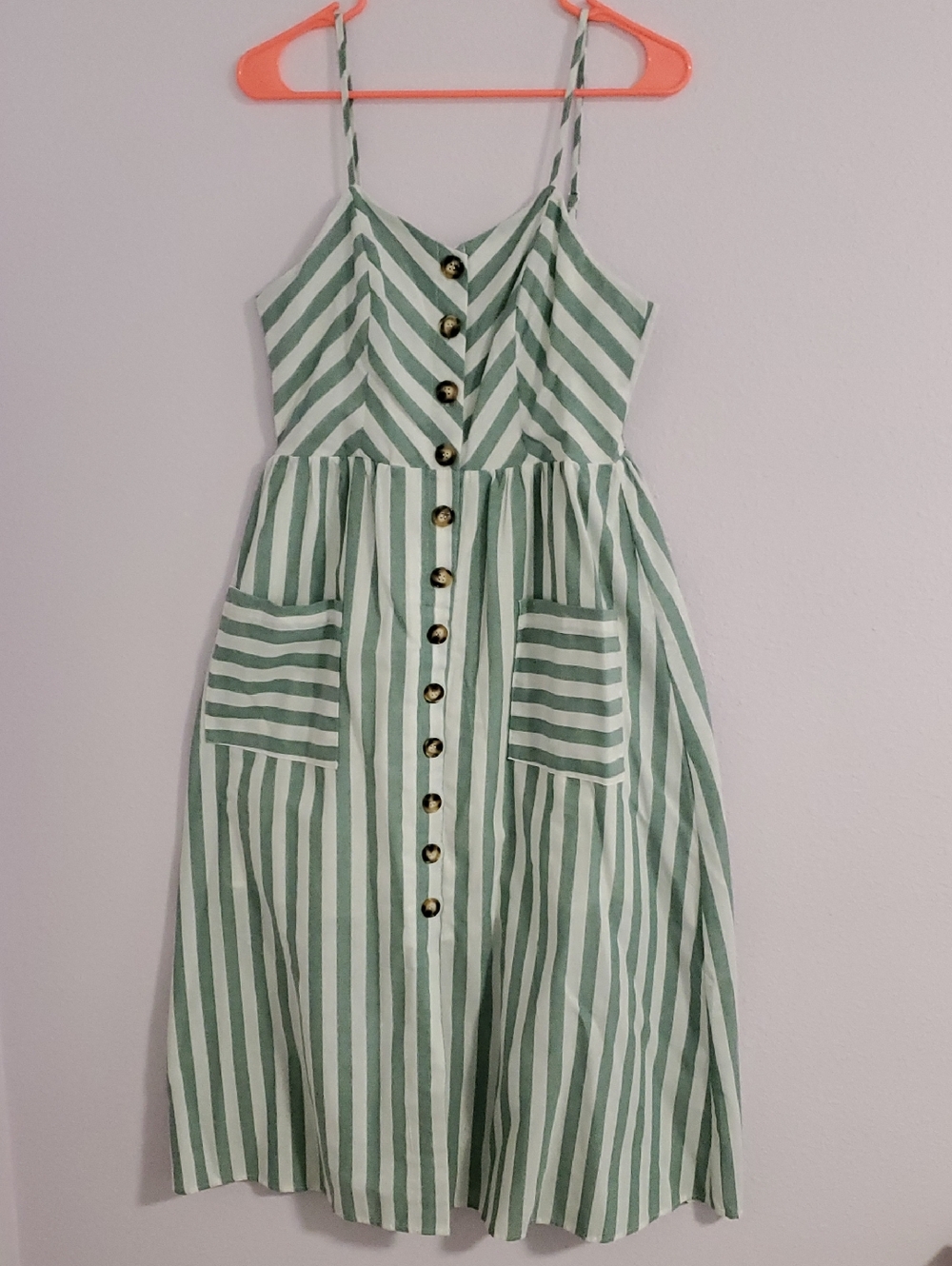 HYFVE Green and White Striped Dress